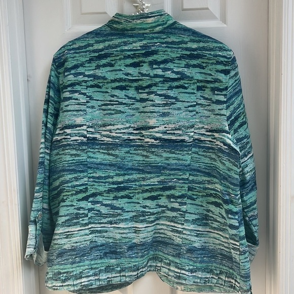 Chicos 100% Linen Ziggy Galinda Open Front Jacket - Picture 7 of 8